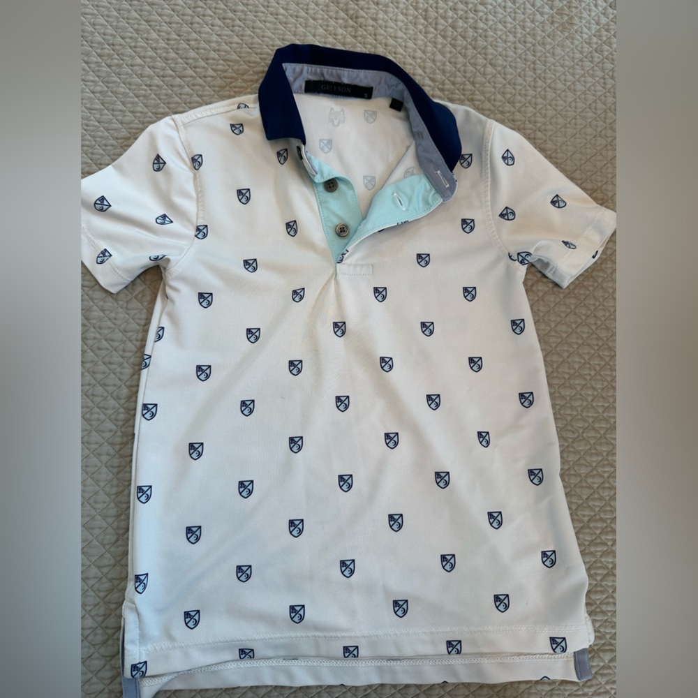 Greyson Kids Polo Shirt - White and Navy